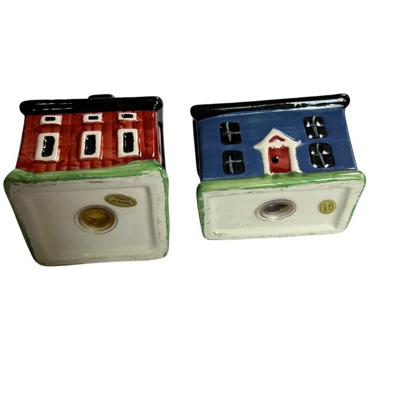 Old Fashion Ceramic Schoolhouse & Cottage Salt and Pepper Shaker Set Country - Picture 6 of 10